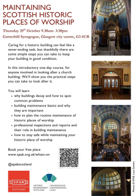 Maintaining Scottish Historic Places of Worship Course 29.10.26