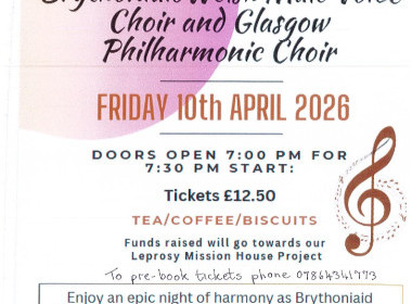 Brythoniaid Welsh Male Voice Choir and Glasgow Philharmonic Choir - 10th April 2026