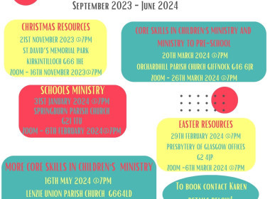 Children, Family & Youth Ministry Energy Boost Training Calendar 2023-2024 